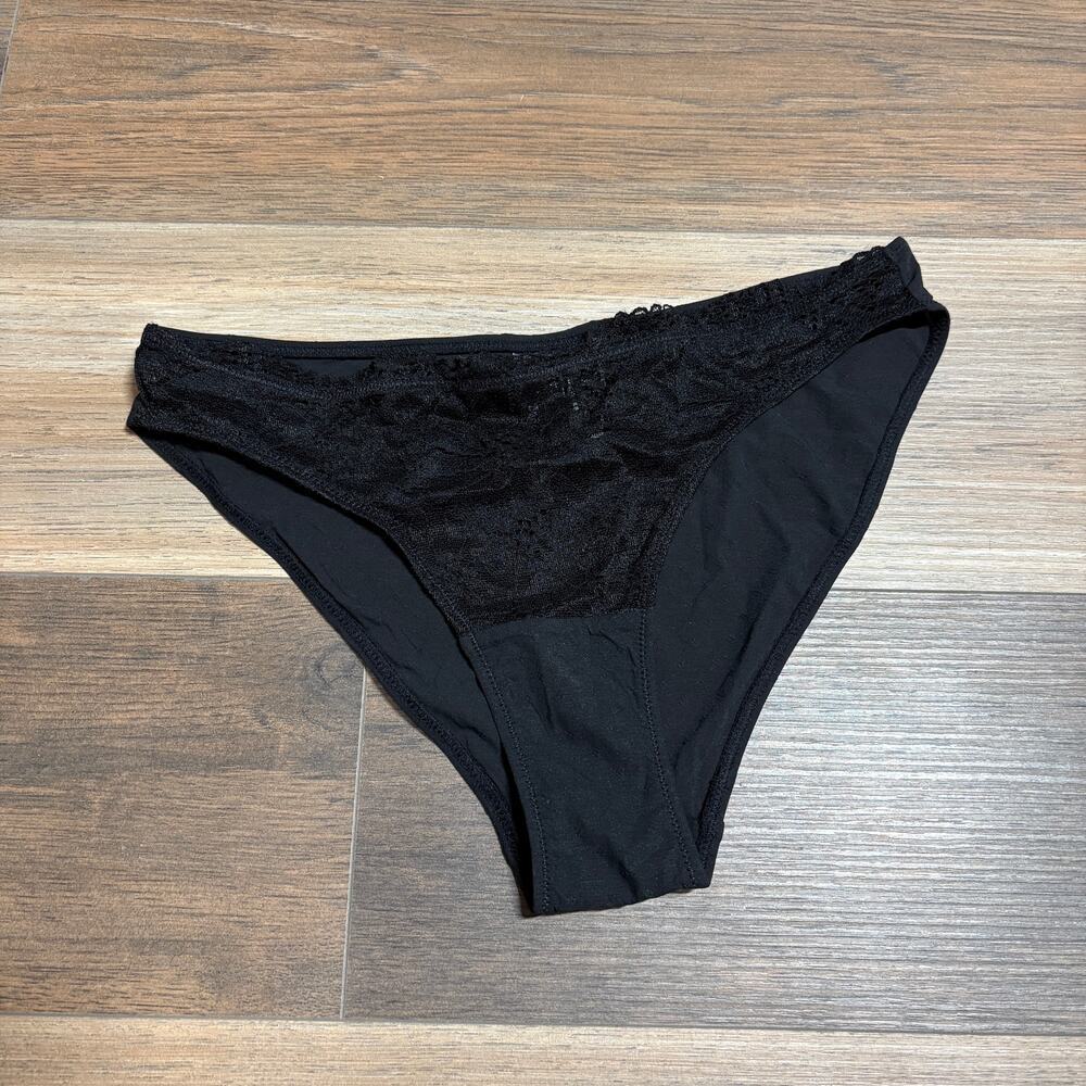 & Other Stories Womens Size 0 High Waisted Sheer Panty Black Floral Stretch